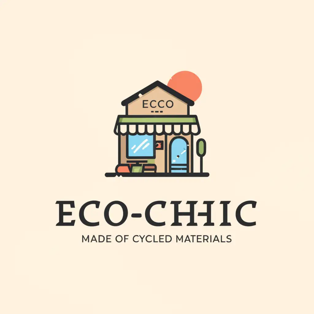 a logo design,with the text "Eco-chic", main symbol:boutique recyclé,Moderate,clear background