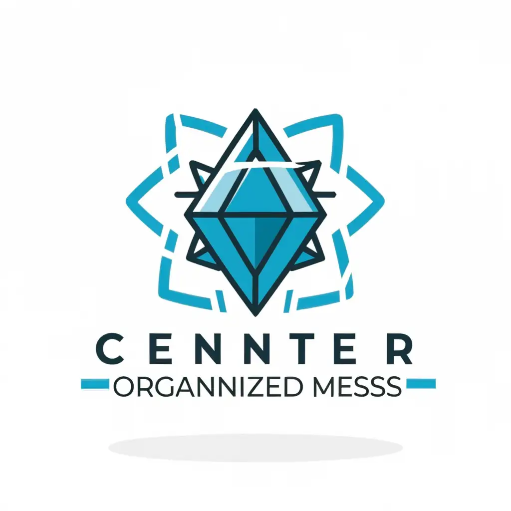 a logo design,with the text "center, historic, organised mess", main symbol:gem,Moderate,clear background