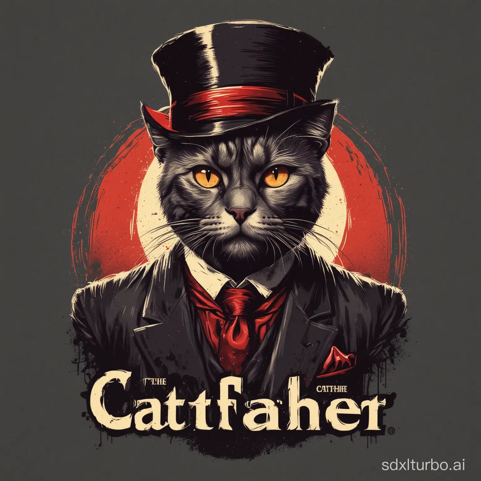 the catfather t-shirt design style graphic