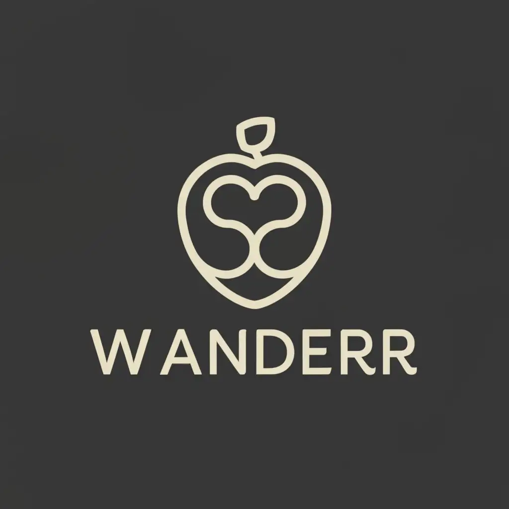 a logo design,with the text "Wander", main symbol:Apple,Minimalistic,clear background