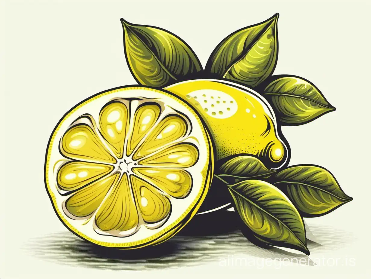 vector lemon on a white background