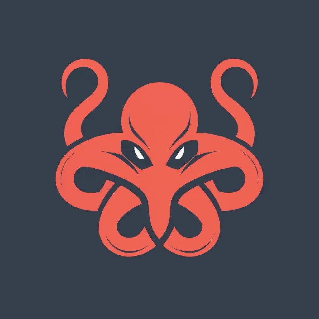 logo, simple minimal logo of kraken, style of Yoji Shinkawa  --Punker letters in the middle , with the text "Punker", typography, be used in Internet industry