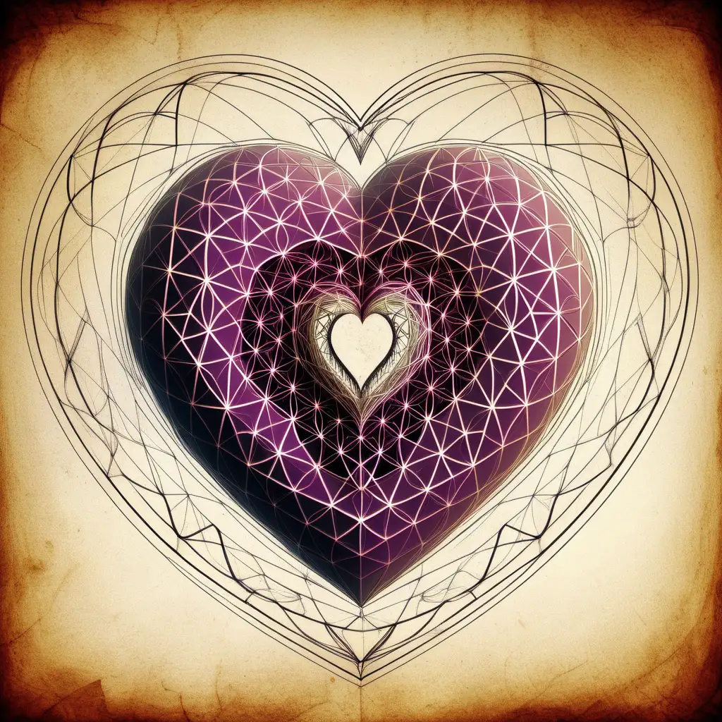 Sacred Geometry Heart Symbolizing Eternal Love and Harmony