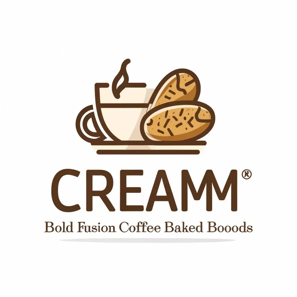 a logo design,with the text "CREAMM", main symbol:coffee and bread,complex,be used in Restaurant industry,clear background