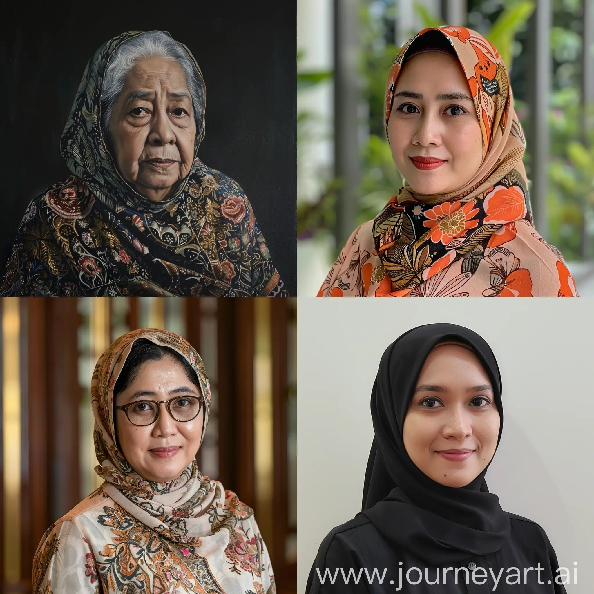 Mahfuzah-Binti-Khadzi-Traditional-Portrait-of-a-Woman-with-Floral-Headscarf