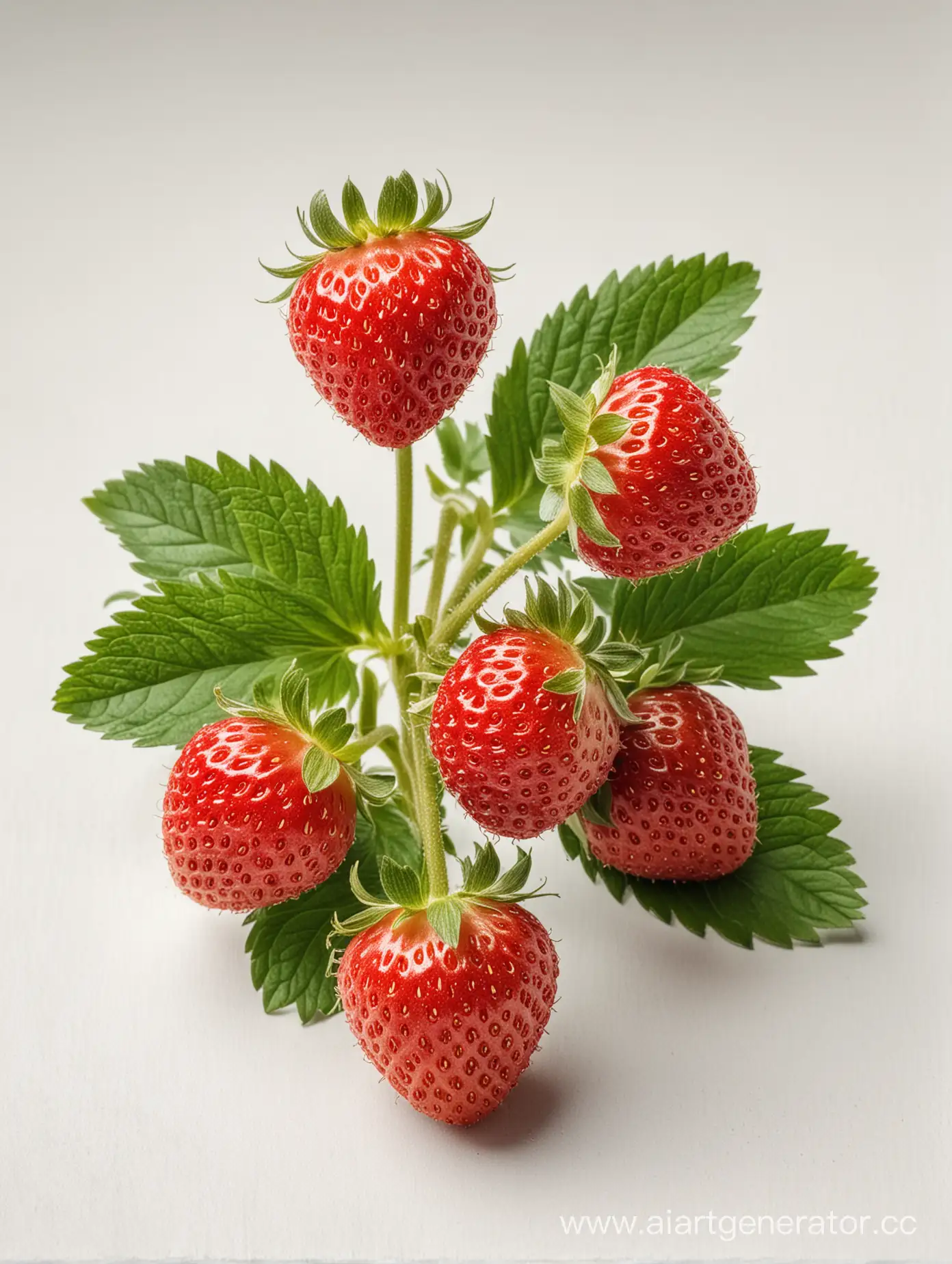 Vibrant-Alpine-Strawberry-Illustration-on-White-Background