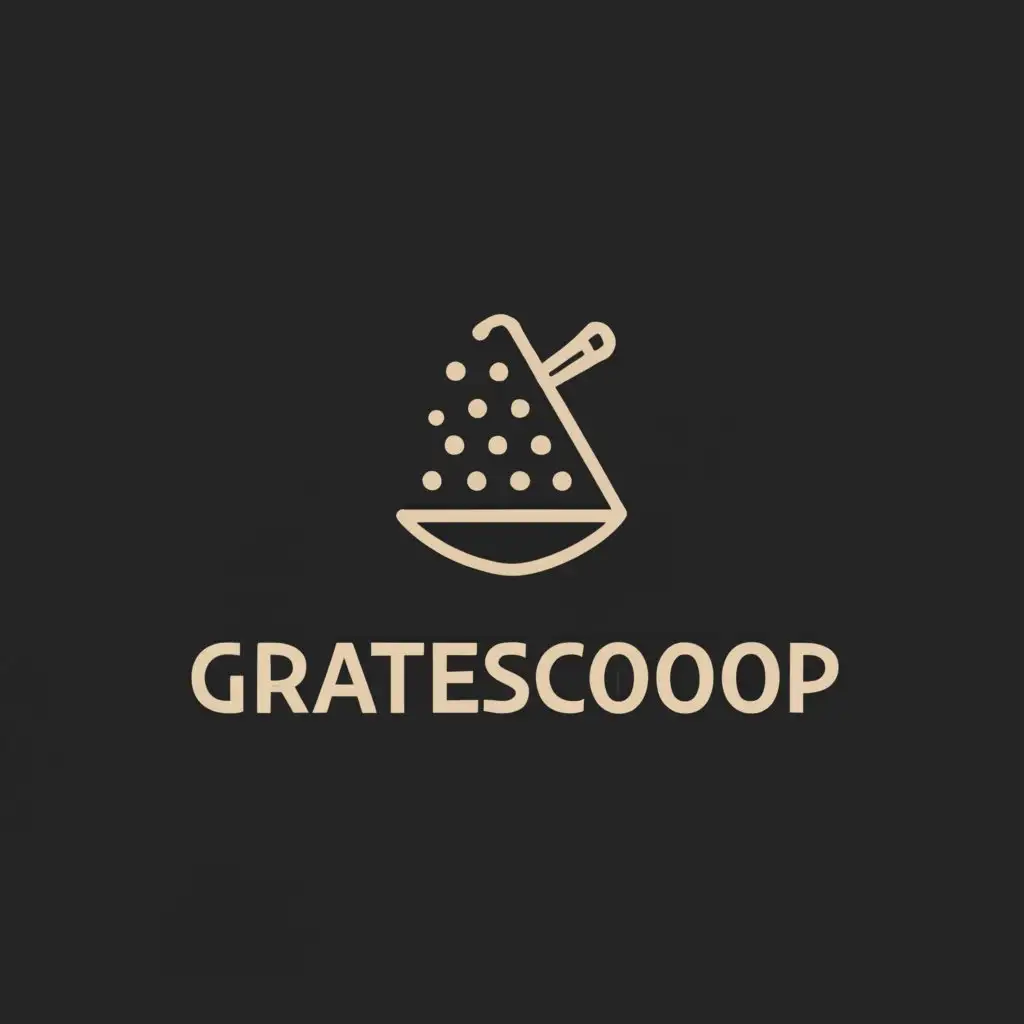 a logo design,with the text "Grate Scoop", main symbol:cheese grater,Moderate,clear background