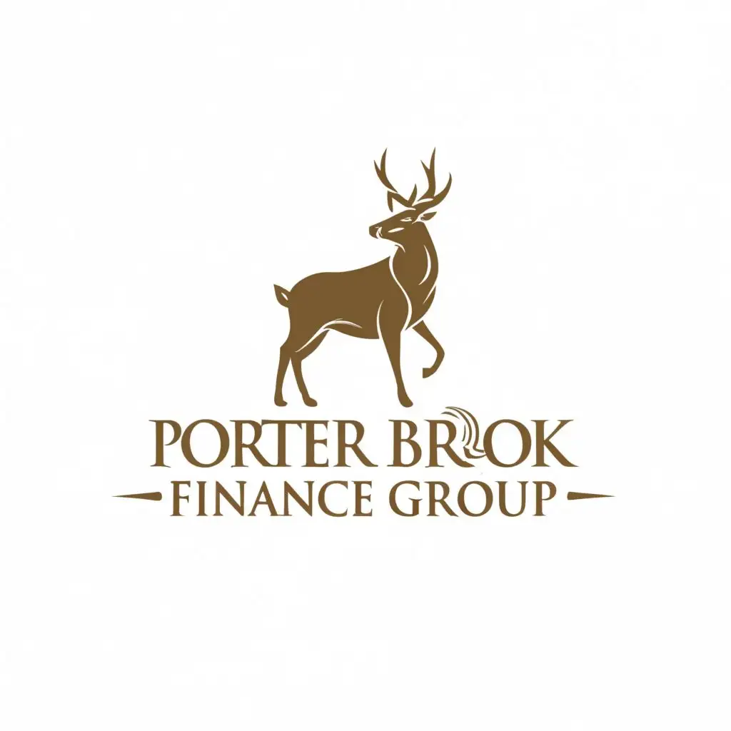 logo, Deer, with the text "Porter Brook Finance Group", typography, be used in Finance industry