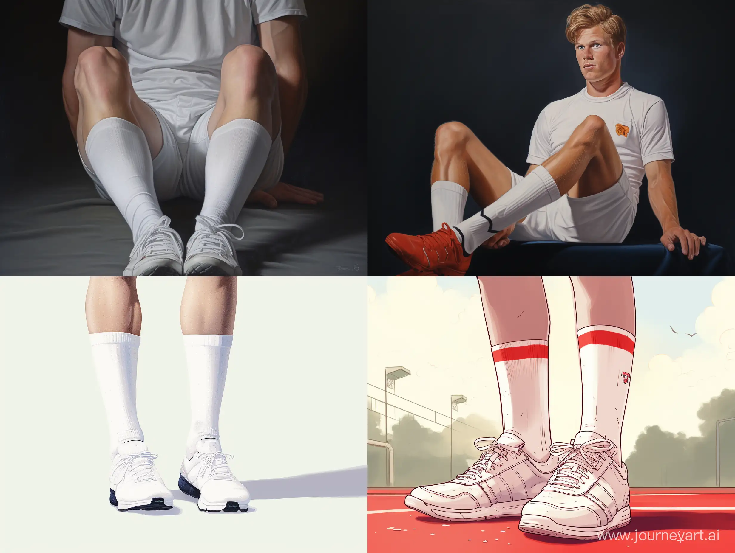 Athletic-Runner-in-White-Socks-on-Track-Sporty-Action-Photography