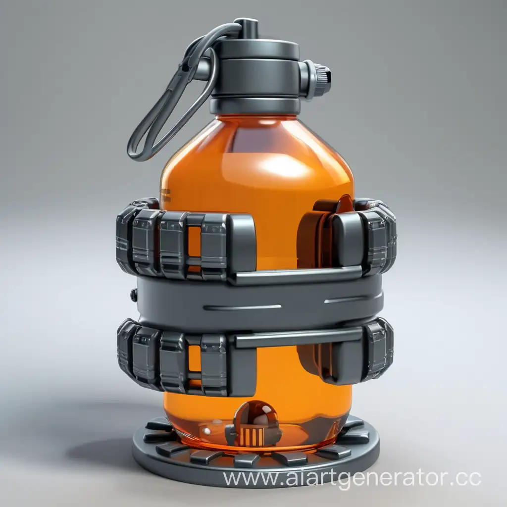 cylindrical  sci-fi grenade with liquid