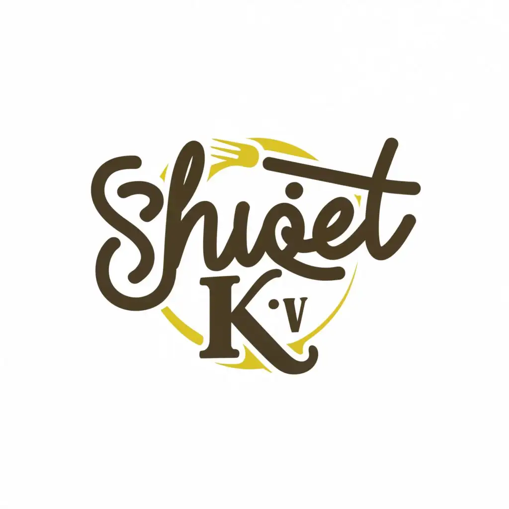 logo, Hanging out while chewing, with the text "ShuQet K-V", typography, be used in Restaurant industry