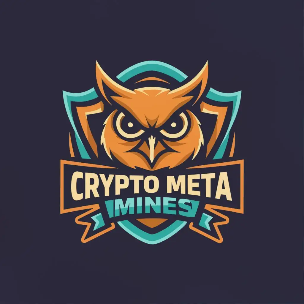 logo, Owl or shark, with the text "Crypto Meta Mines", typography, be used in Technology industry