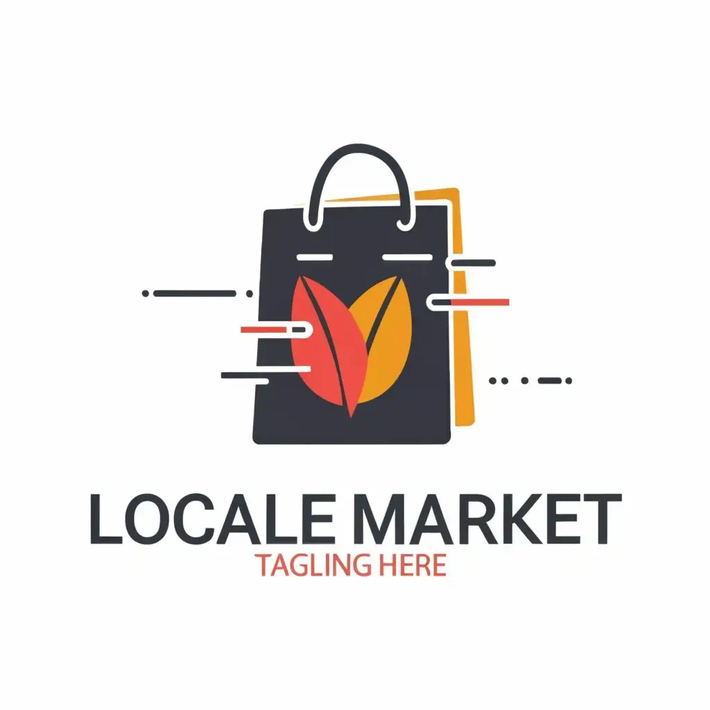 logo, shopping bag, with the text "locale Market", typography, be used in Education industry