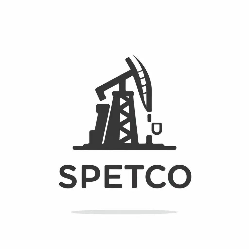 a logo design,with the text "SPETCO", main symbol:Sucker rod pump oil and gas,Moderate,clear background