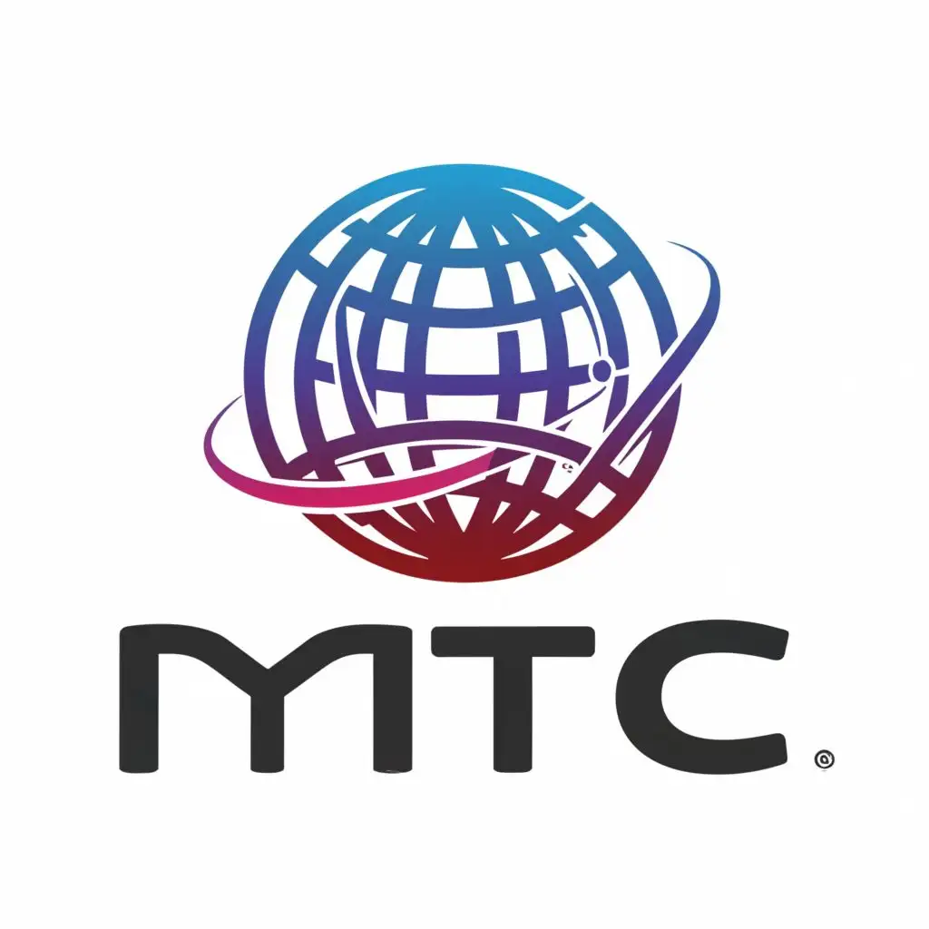 a logo design,with the text "MTC", main symbol:World,Moderate,be used in Entertainment industry,clear background