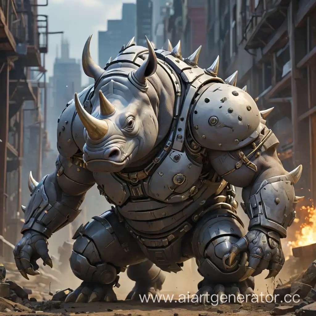 Comic-Book-Style-Rhinoceros-Cyborg-from-Marvel-DC-Comics