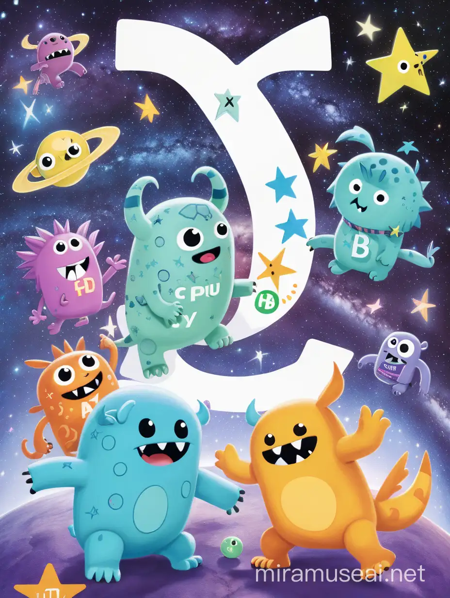 Milly and Milton Uniting Against Star Monsters in the Magical Alphabet Galaxy