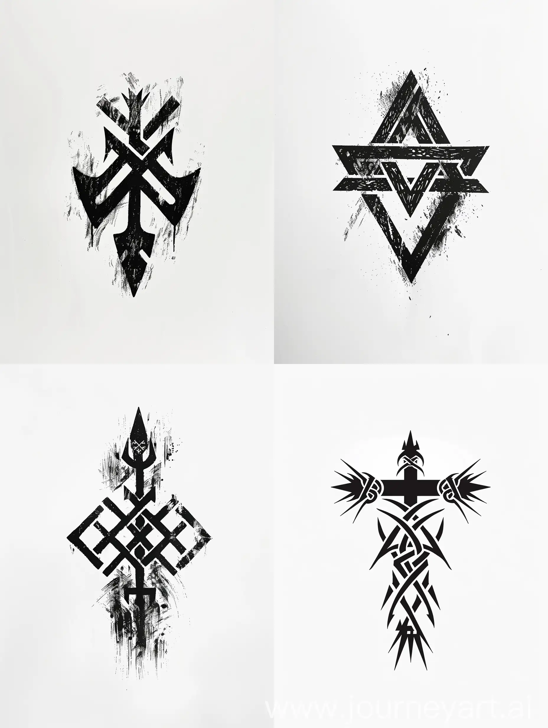 Minimalist-Black-and-White-Viking-Symbol-Drawing-on-White-Background
