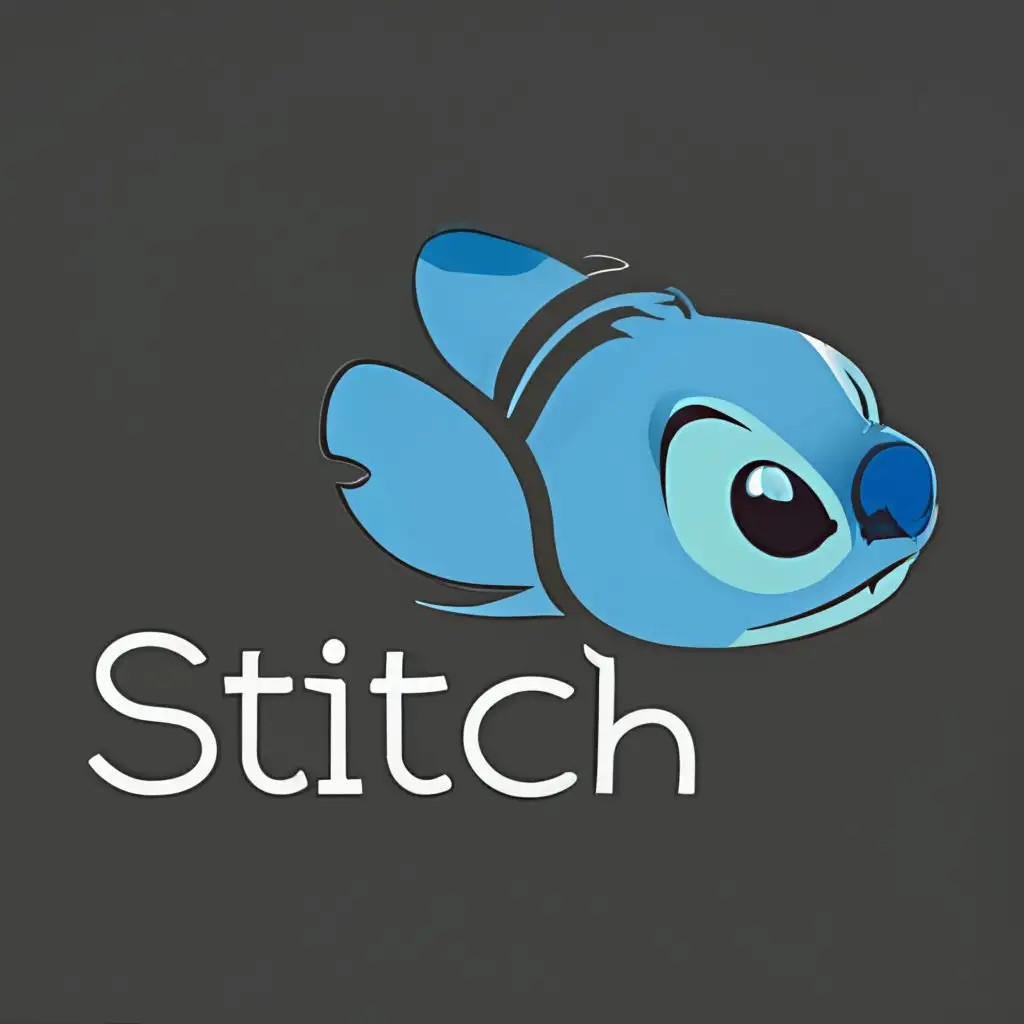 logo, disney ear icon, with the text "STITCH", typography, be used in Internet industry