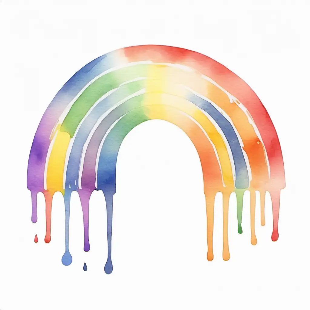 Vibrant Rainbow Watercolor Art