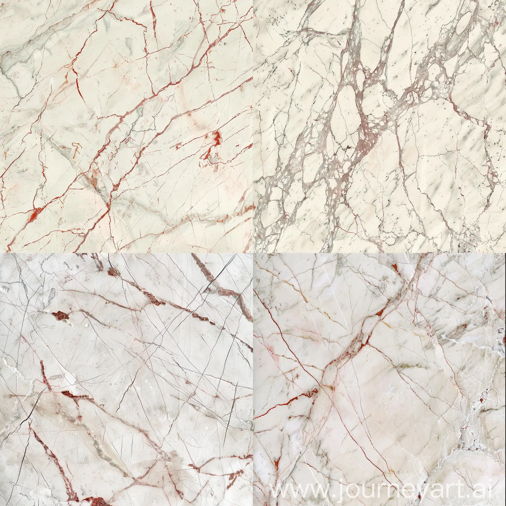 A white marble with very few red veins, muted colors, detailed, 8k