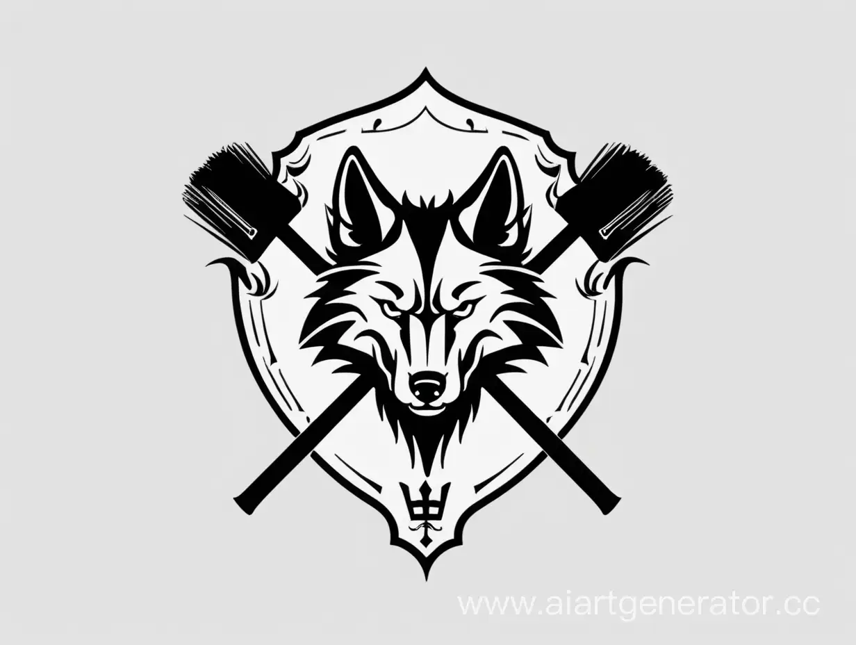 Minimalistic-Black-and-White-Emblem-Severed-Wolf-Head-and-Crossed-Brooms