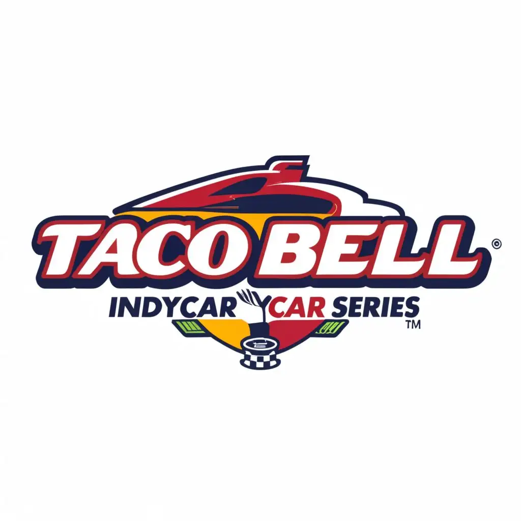 logo, Indycar, with the text "Taco Bell Indycar Series", typography