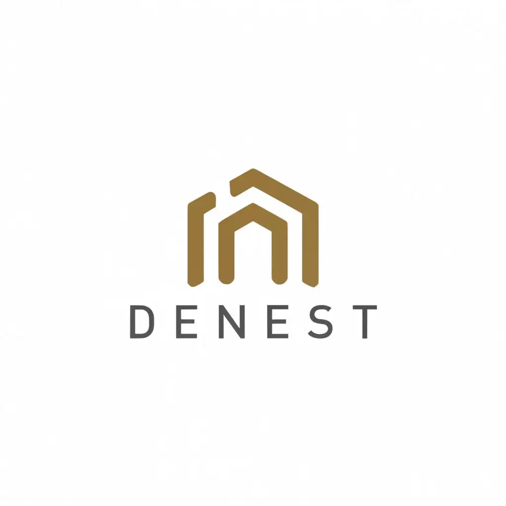 a logo design,with the text "Denest", main symbol:D,Moderate,be used in Real Estate industry,clear background