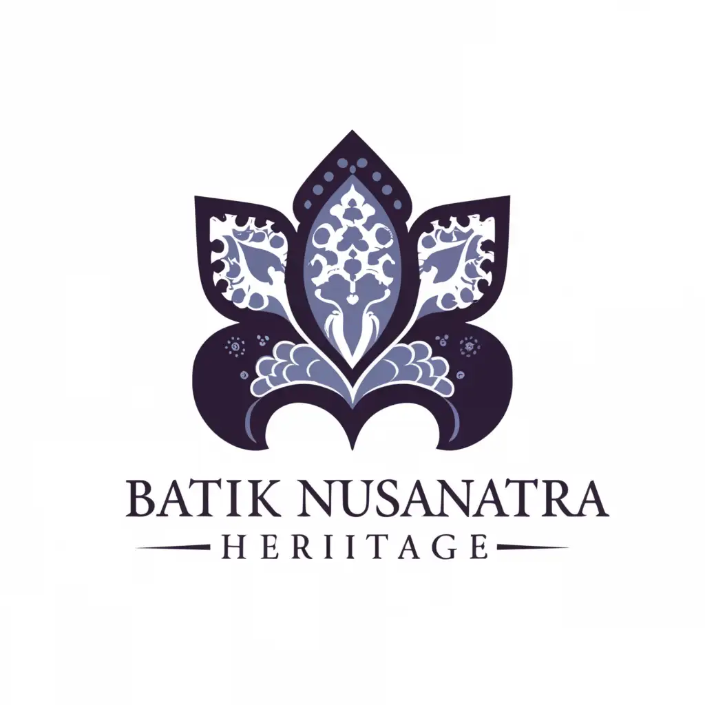 a logo design,with the text "Batik Nusantara Heritage", main symbol:kain batik,Moderate,clear background