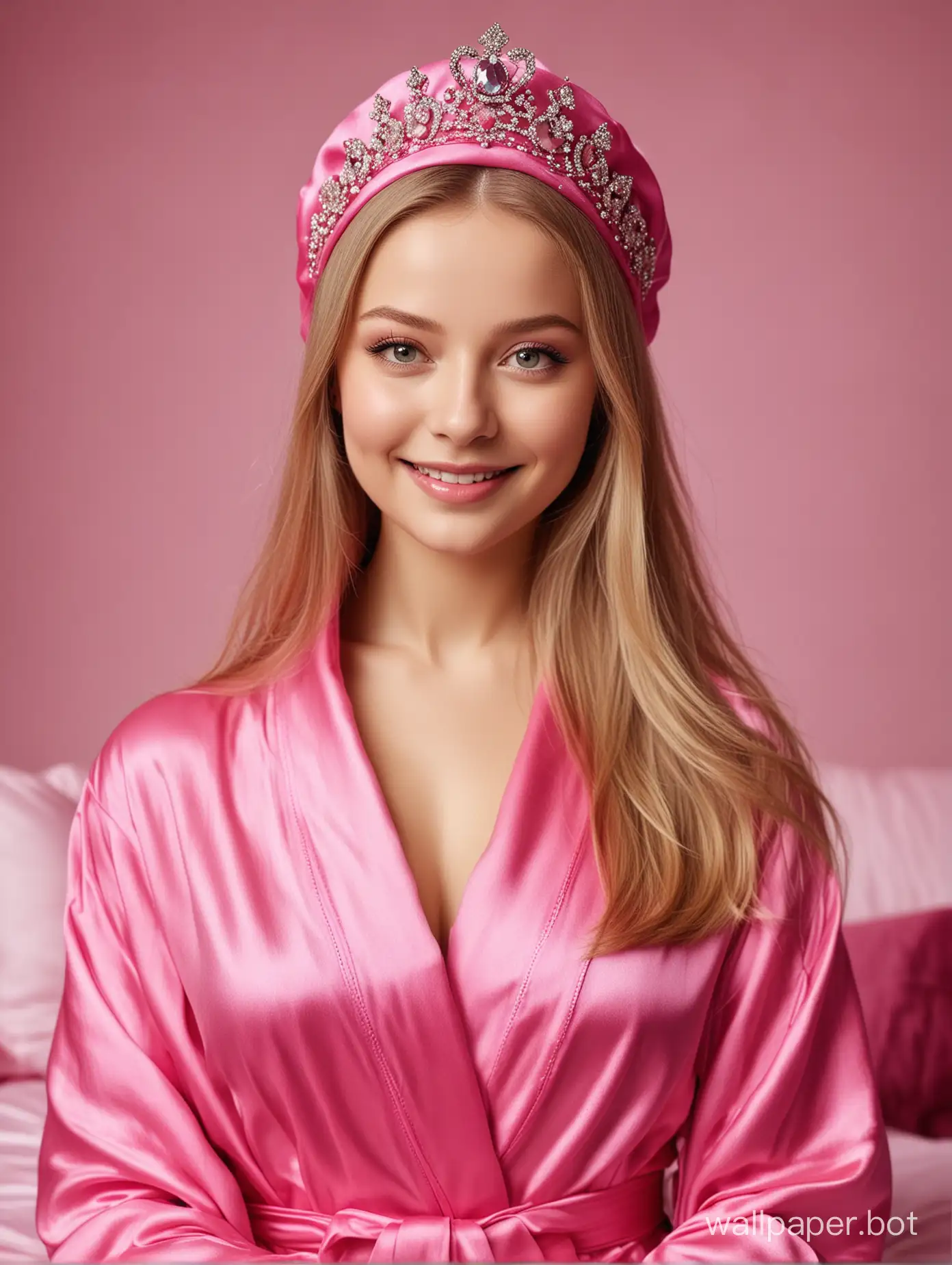 Glamourous-Portrait-Young-Queen-Yulia-Lipnitskaya-in-Luxurious-Pink-Silk-Robe