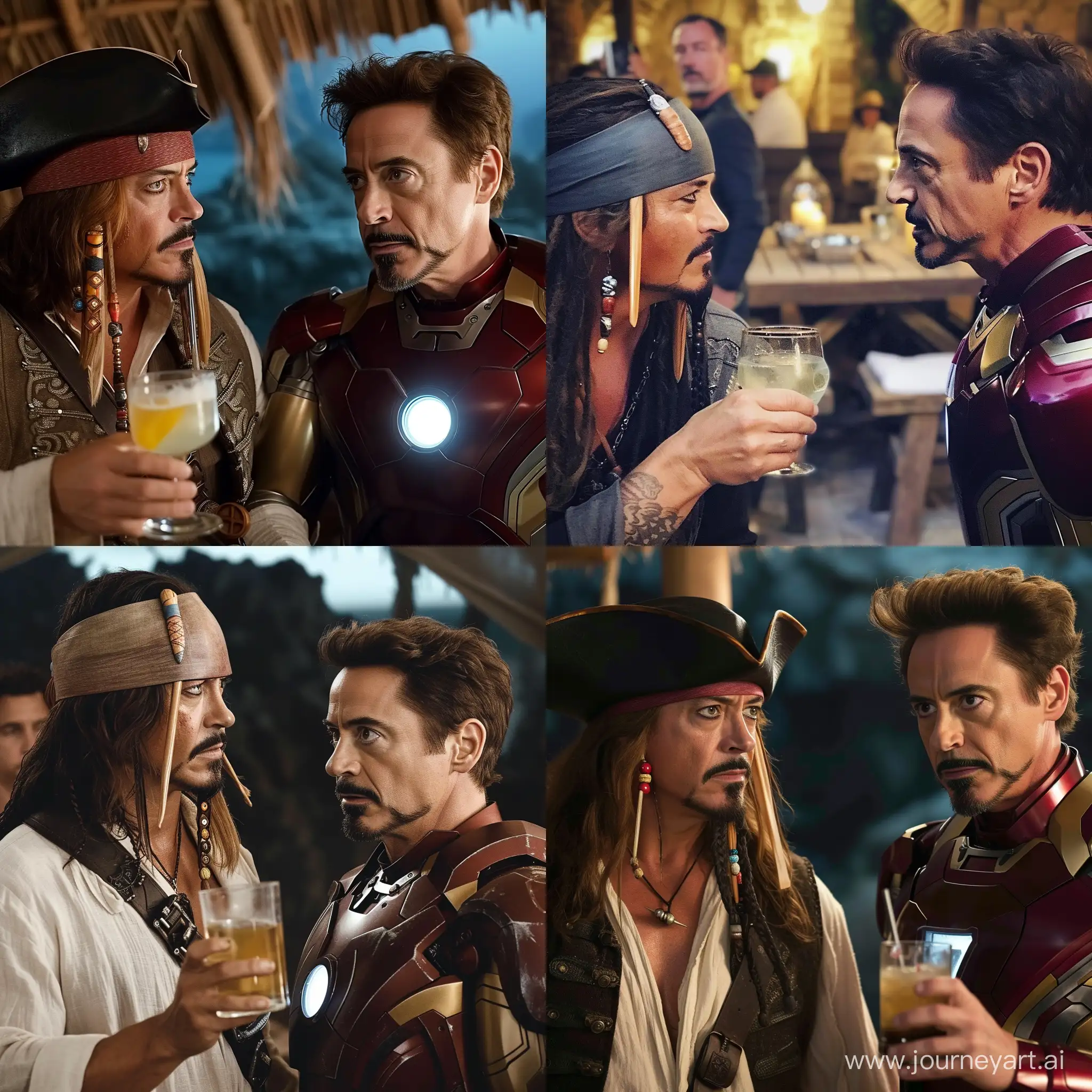 Jack Sparrow and Tony Stark have drinks together