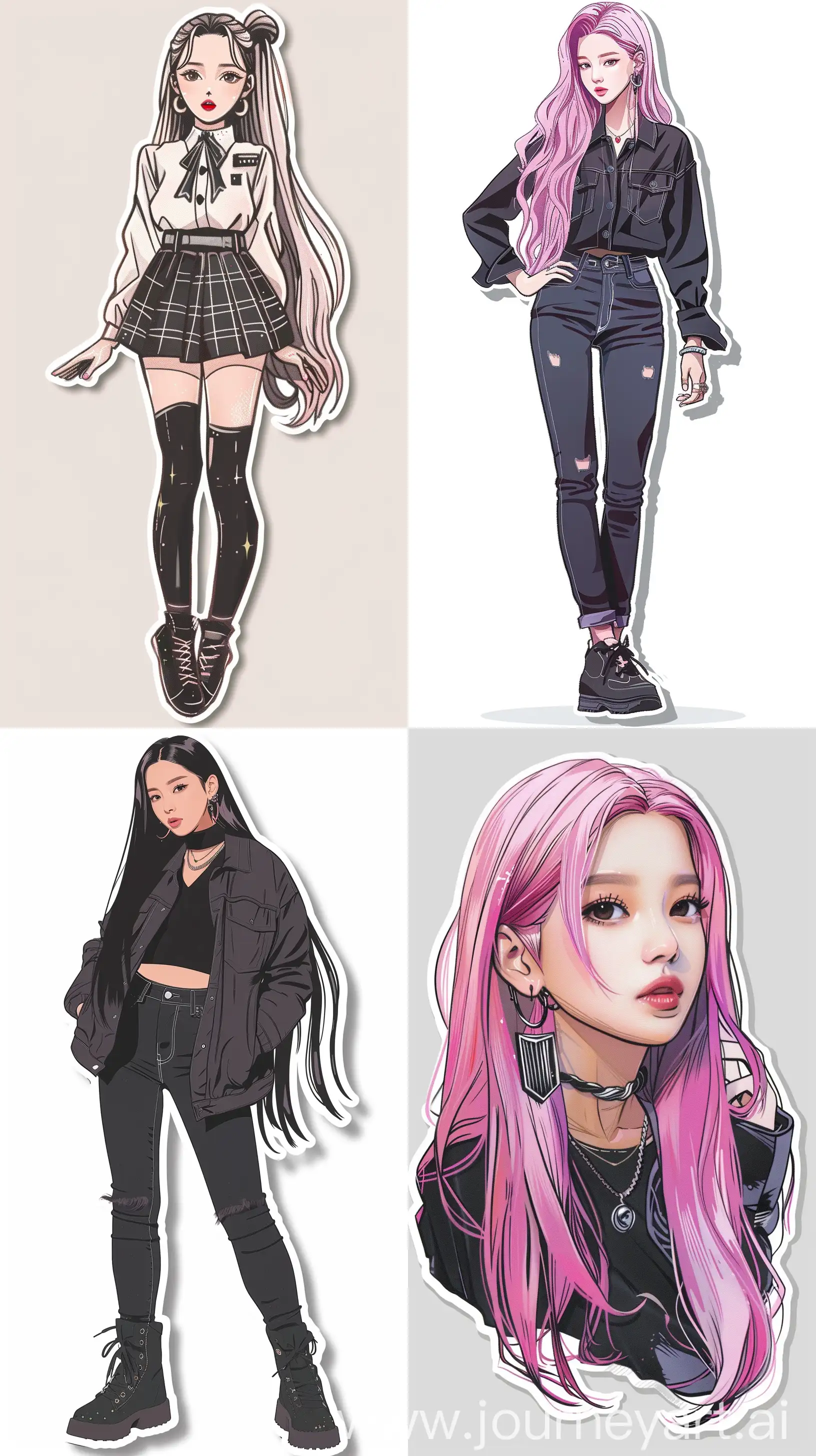 Anime-Character-Design-Sticker-Featuring-Blackpinks-Jennie