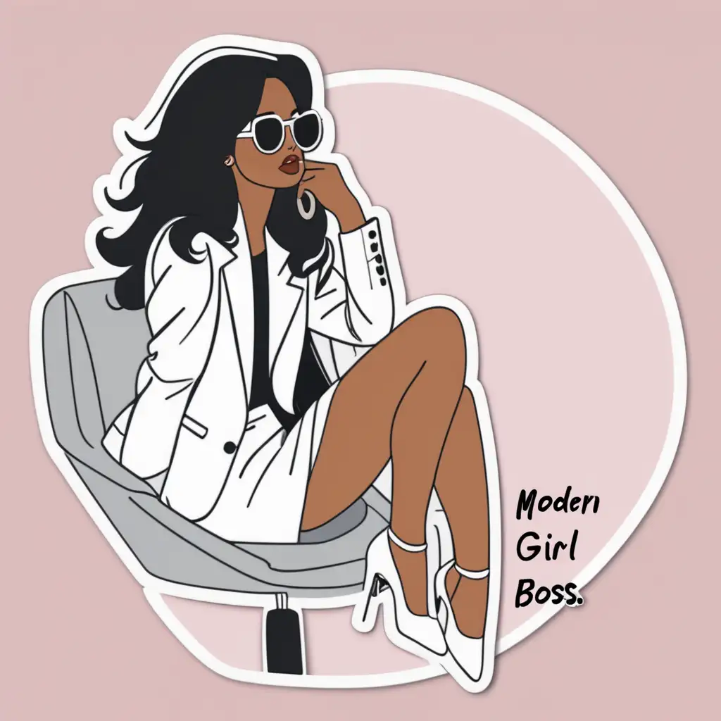 Empowered Female Entrepreneur Sticker Modern Girl Boss Motivation