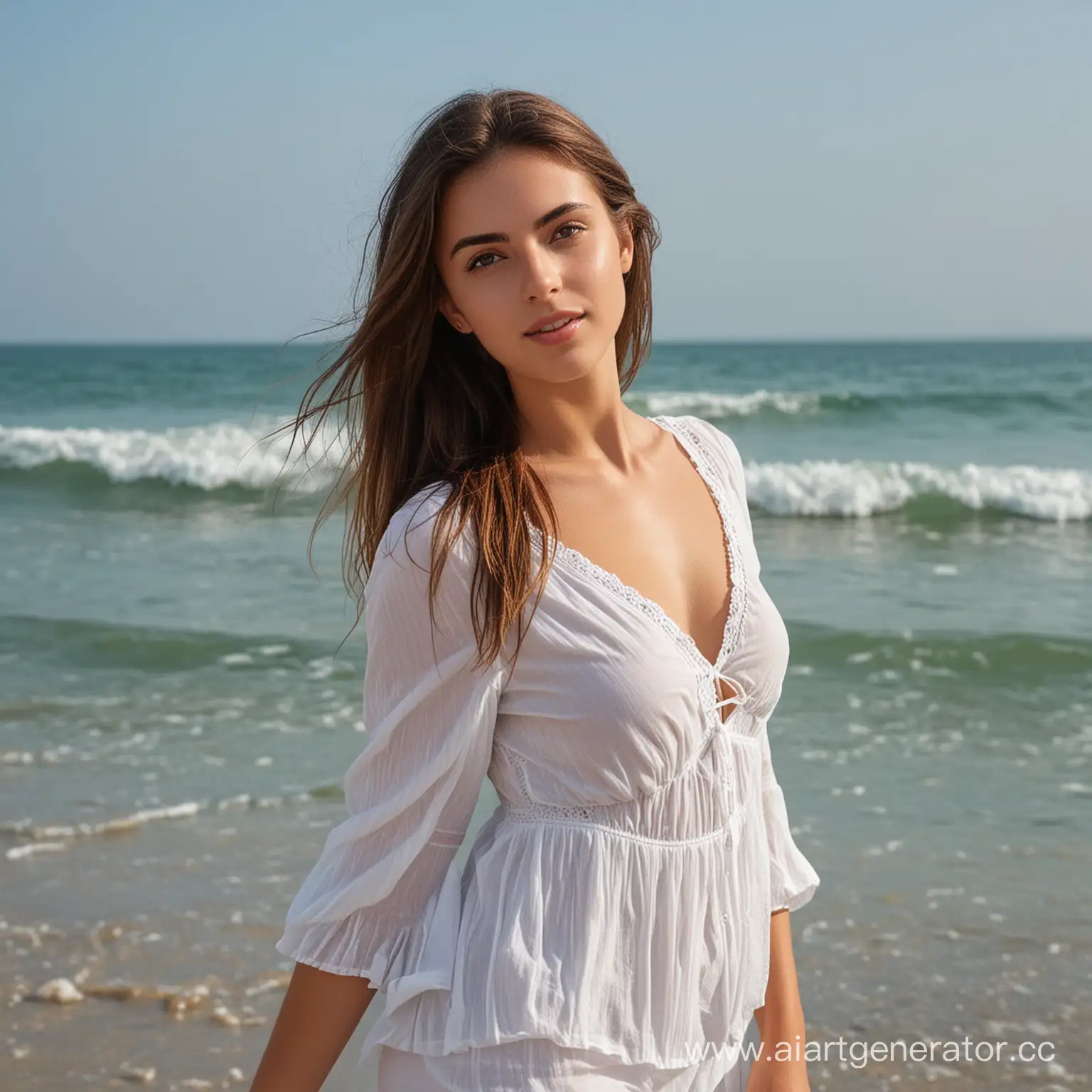 Красивая девушка Марина из Гипроникеля на пляже