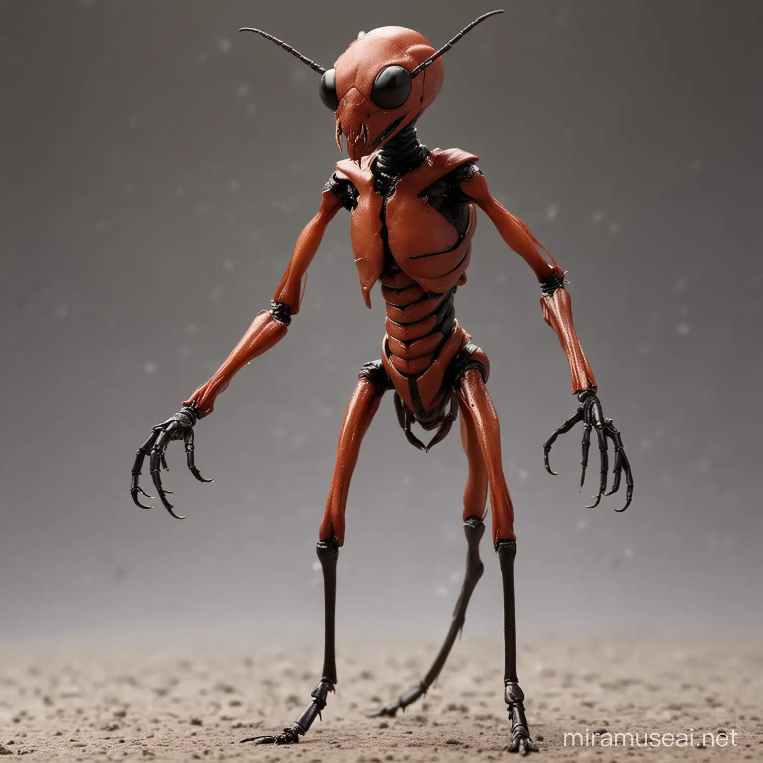 Death Ant Humanoid Creature in Dark Forest