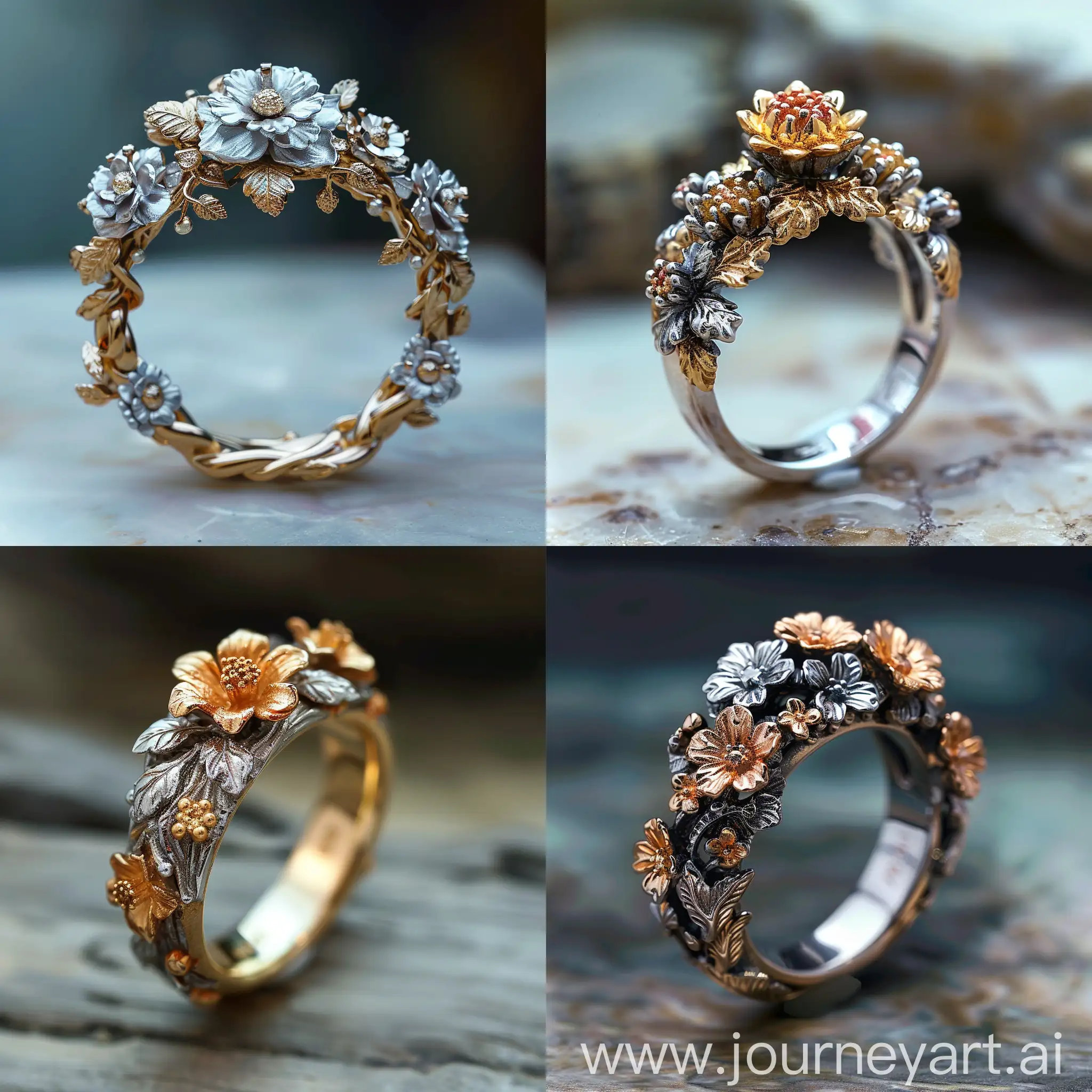 NatureInspired-Unity-Floral-Crown-Ring