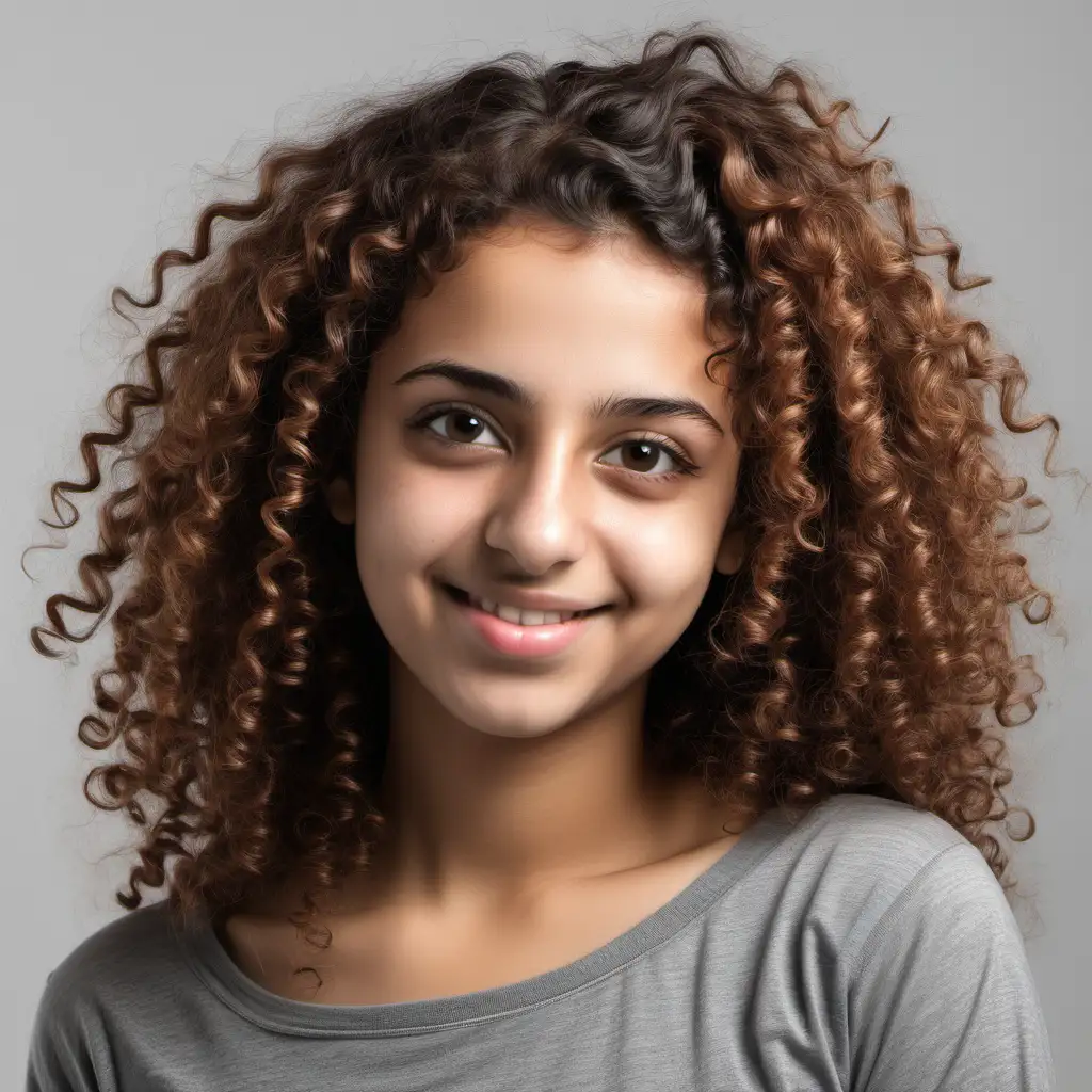 Portrait of a 25YearOld Arab Woman with Curly Hair