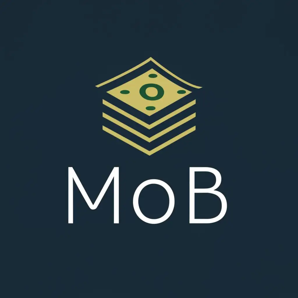 a logo design,with the text "M.O.B", main symbol:Money