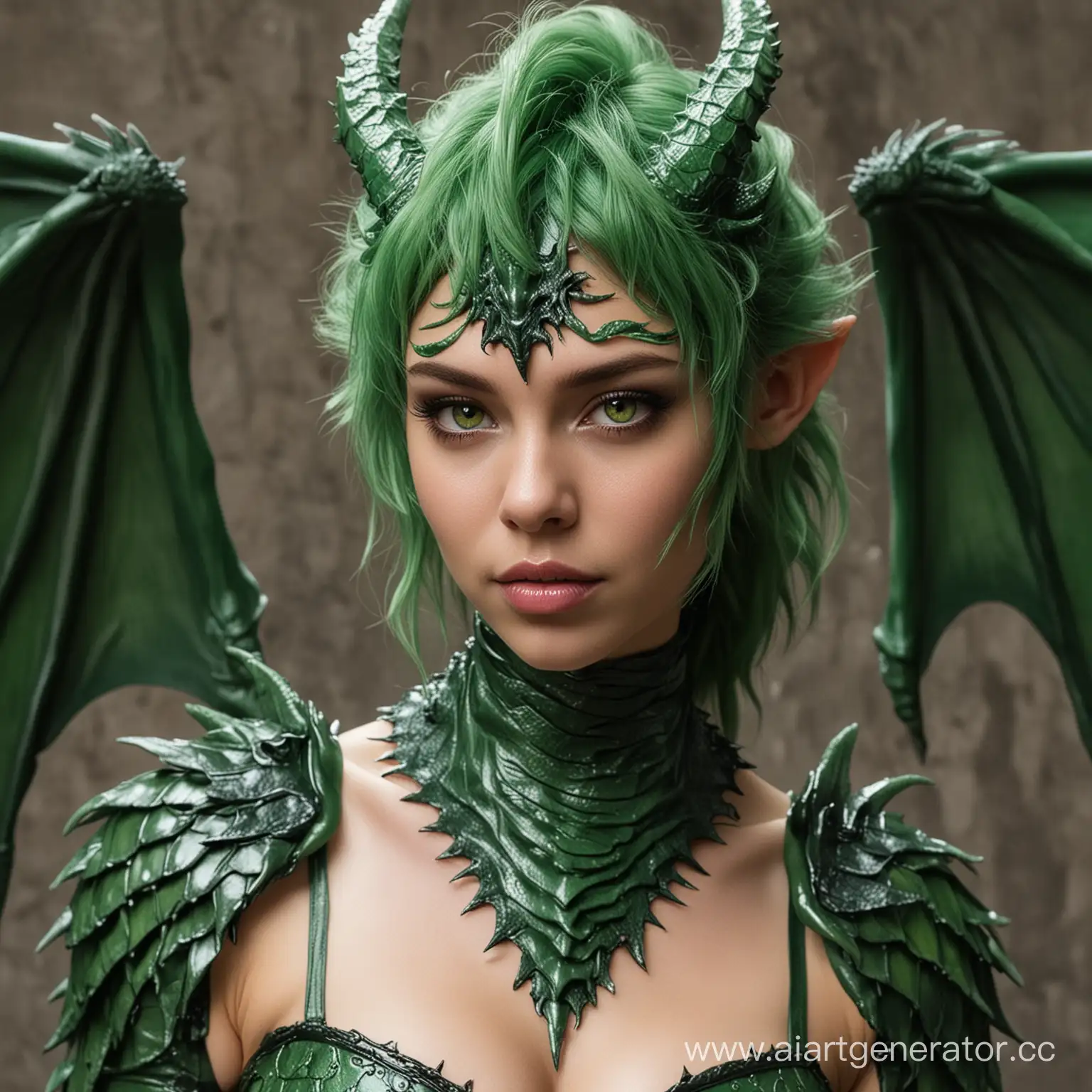 Latex-Furry-Dragon-Girl-with-Exposed-Green-Skin-and-Large-Wings