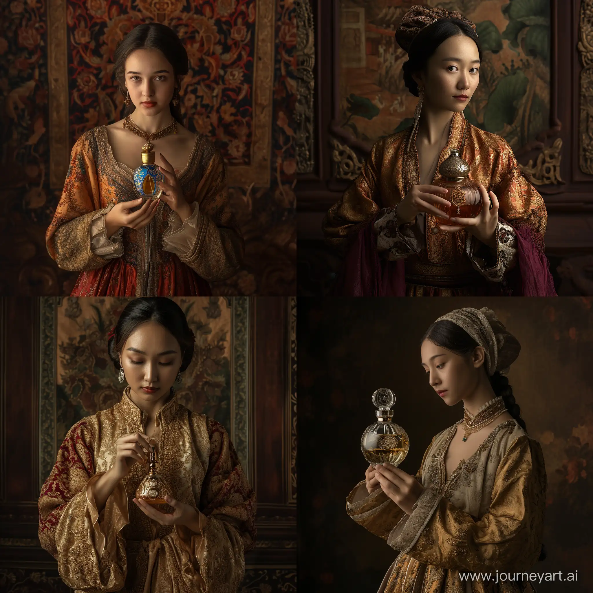 Exquisite-16th-Century-Asian-Woman-with-Perfume-Bottle