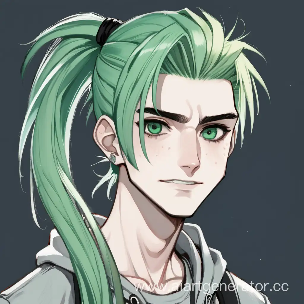 Cunning-Smirk-Teen-with-Unique-Green-Hair