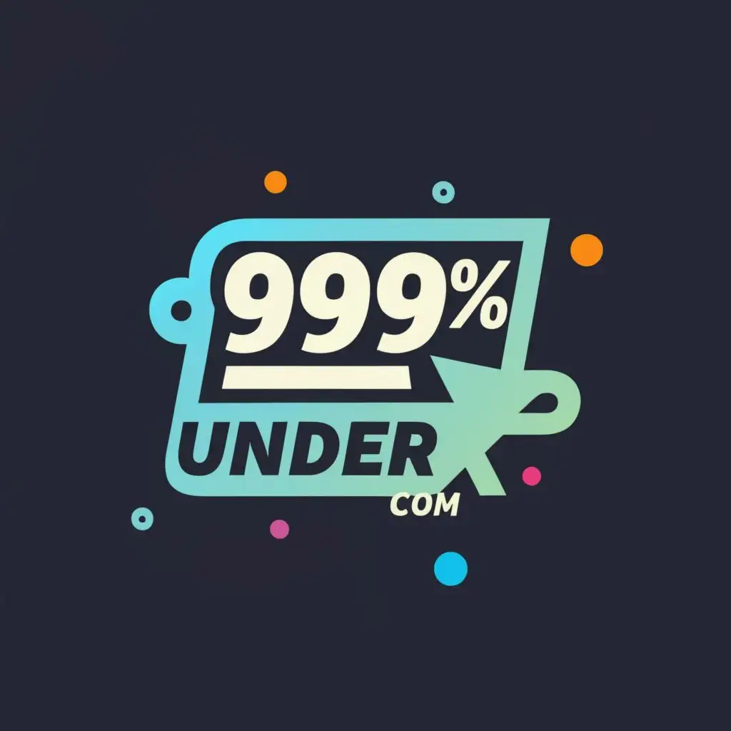 logo, 999under.com, with the text "999/-", typography, be used in Technology industry