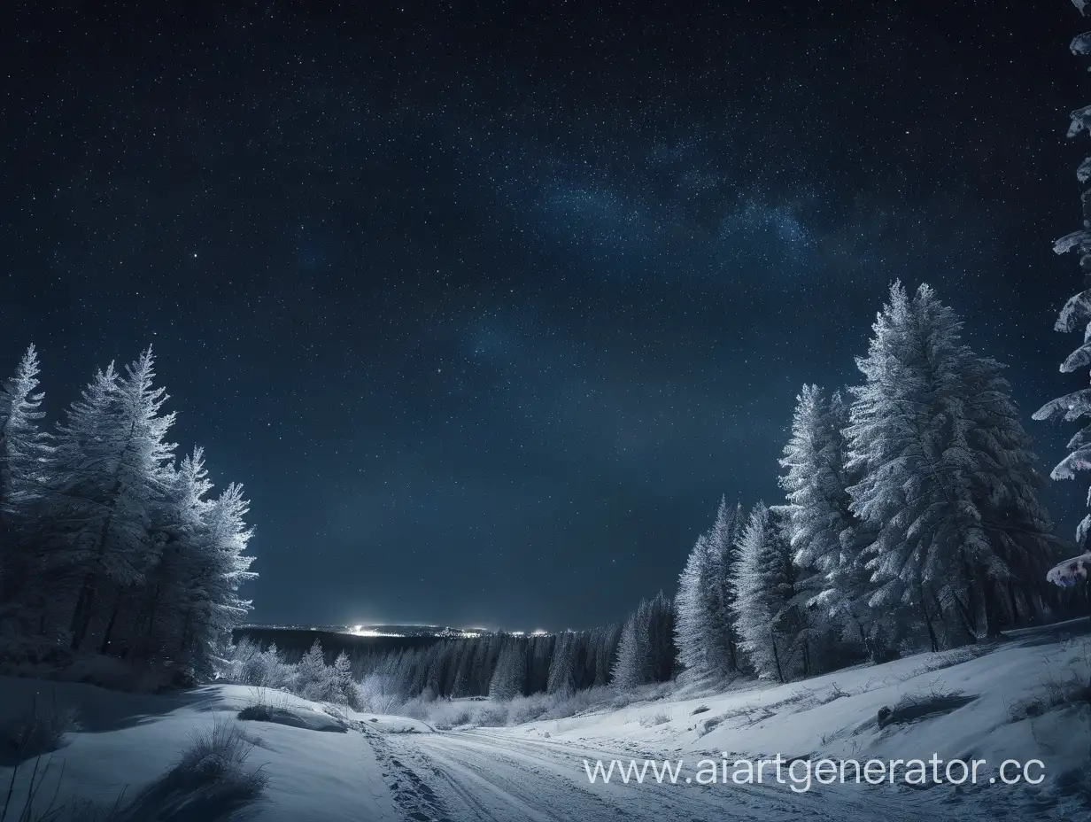 Starry-Winter-Night-Sky-Majestic-Constellations-and-SnowCovered-Landscape