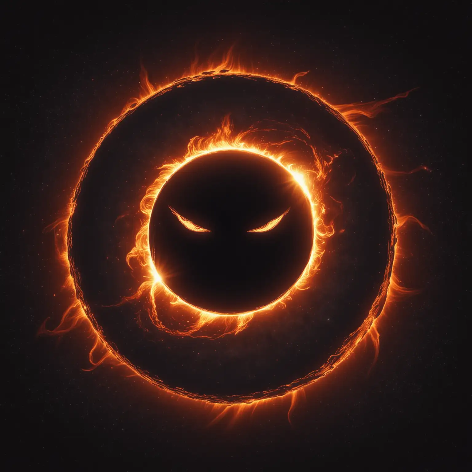 Mystical Solar Eclipse Emblem in a Fantasy Realm