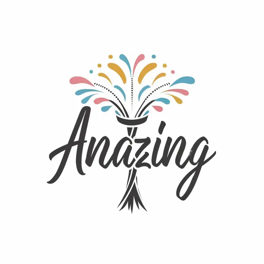 logo, maypole, with the text "Amazing", typography, be used in Entertainment industry