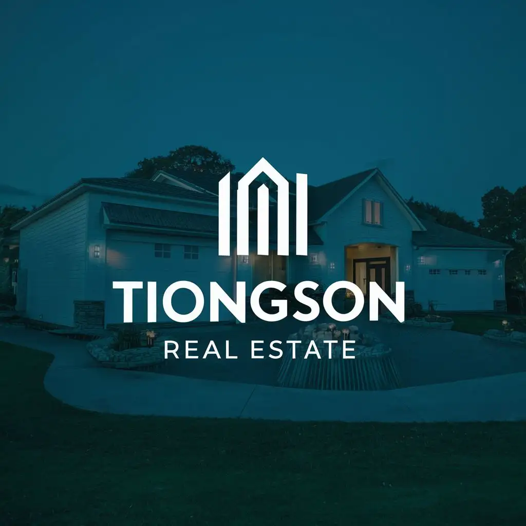 LOGO-Design-For-Tiongson-Real-Estate-Modern-House-Icon-with-Elegant-Typography-for-Real-Estate-Industry