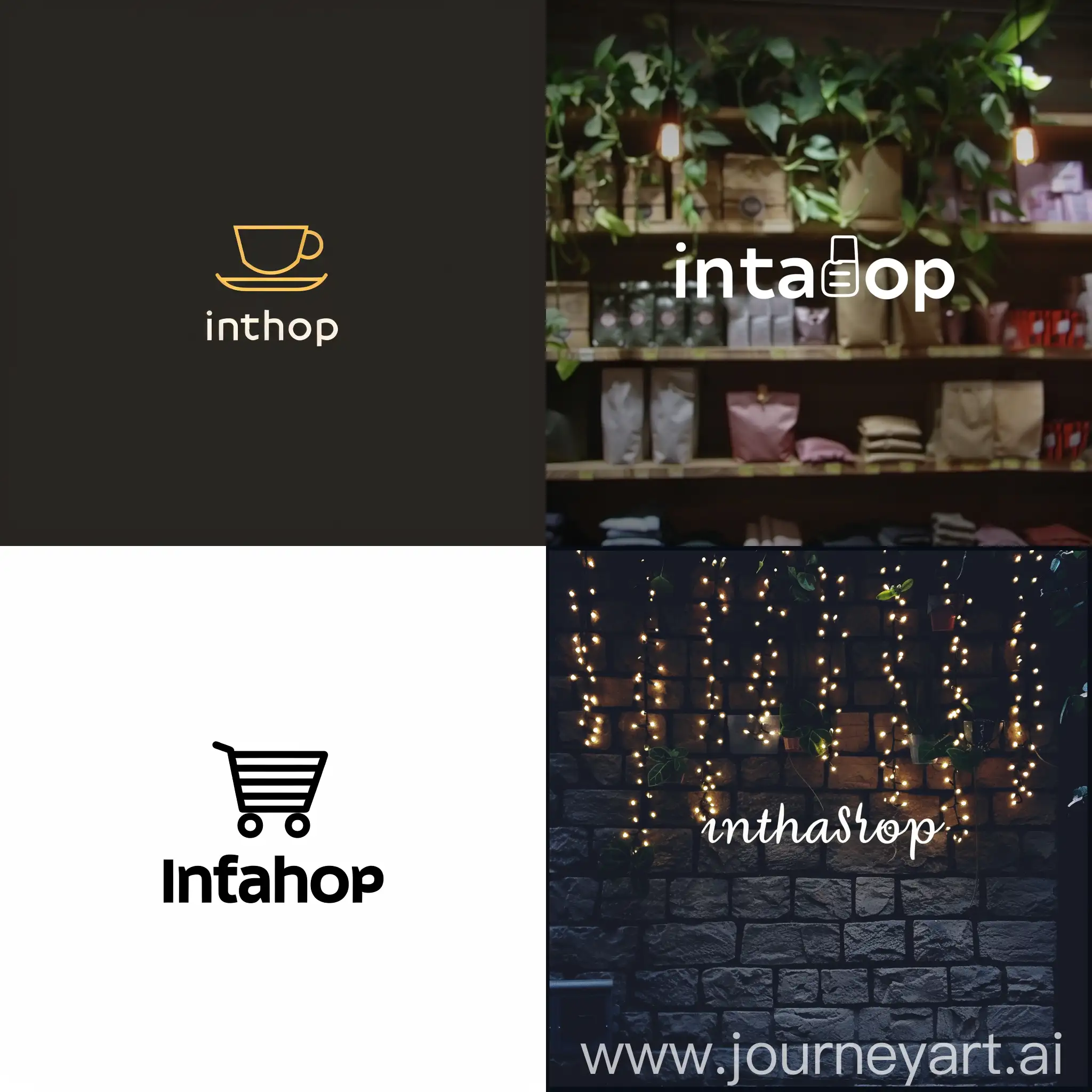 i am making a ecommerce website for a project . make me a simple but aesthetic logo with name InstaShop for it
