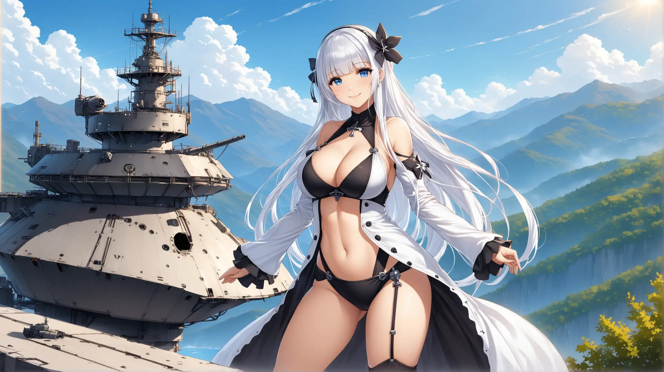 Illustrious from Azur Lane in Seductive Falloutinspired Outfit Outdoors