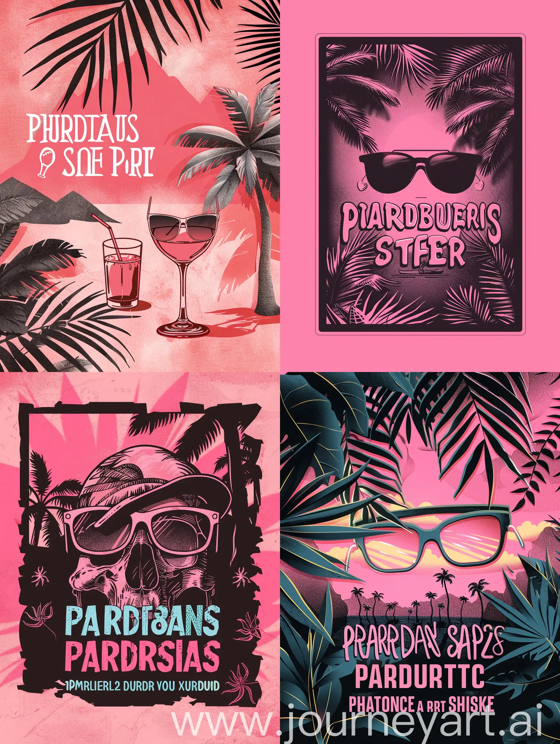 Vibrant-Pink-Paradise-Party-Poster-with-Tropical-Vibes