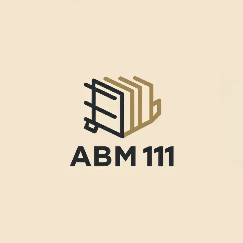 a logo design,with the text "ABM 11", main symbol:READING AND WRITING,Moderate,clear background